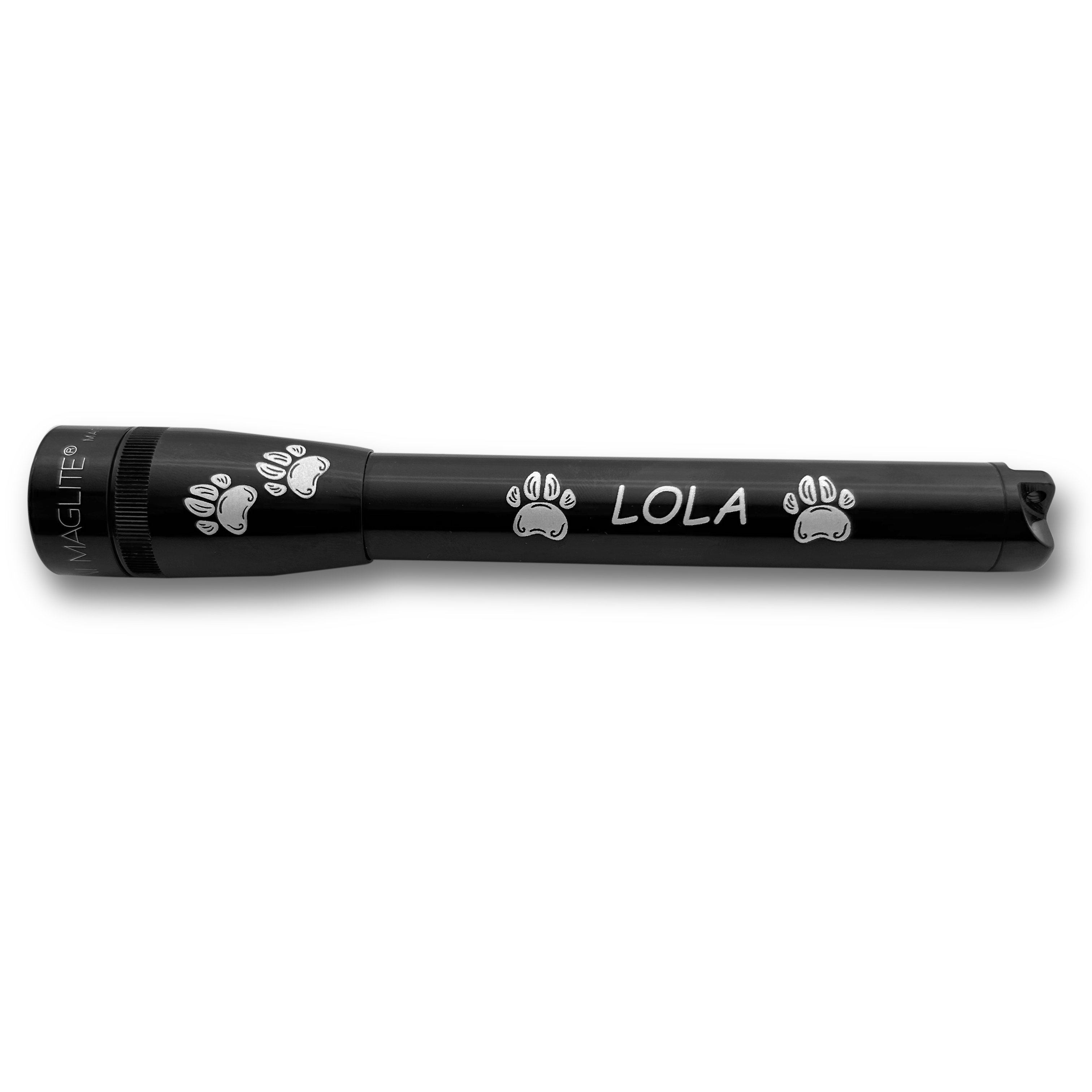 Maglite Mini Pro LED Flashlight Black Engraved Pet Name