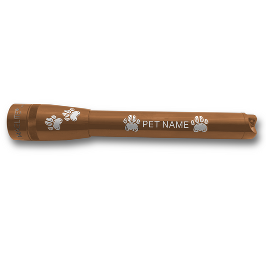 Mini Maglite Pro LED Flashlight - Brown - Custom Pet Engraving