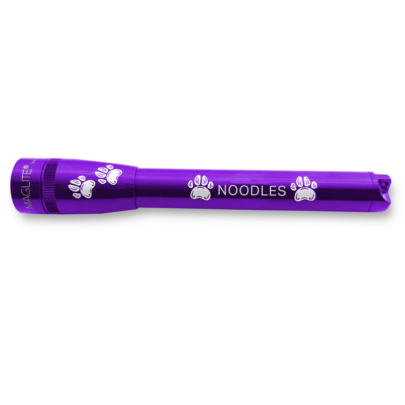 Mini Maglite Pro LED Flashlight - Purple - Custom Pet Engraving