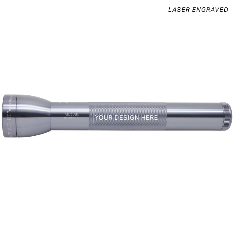 ML300L LED 3-Cell D Flashlight - Gray - Custom Engraving