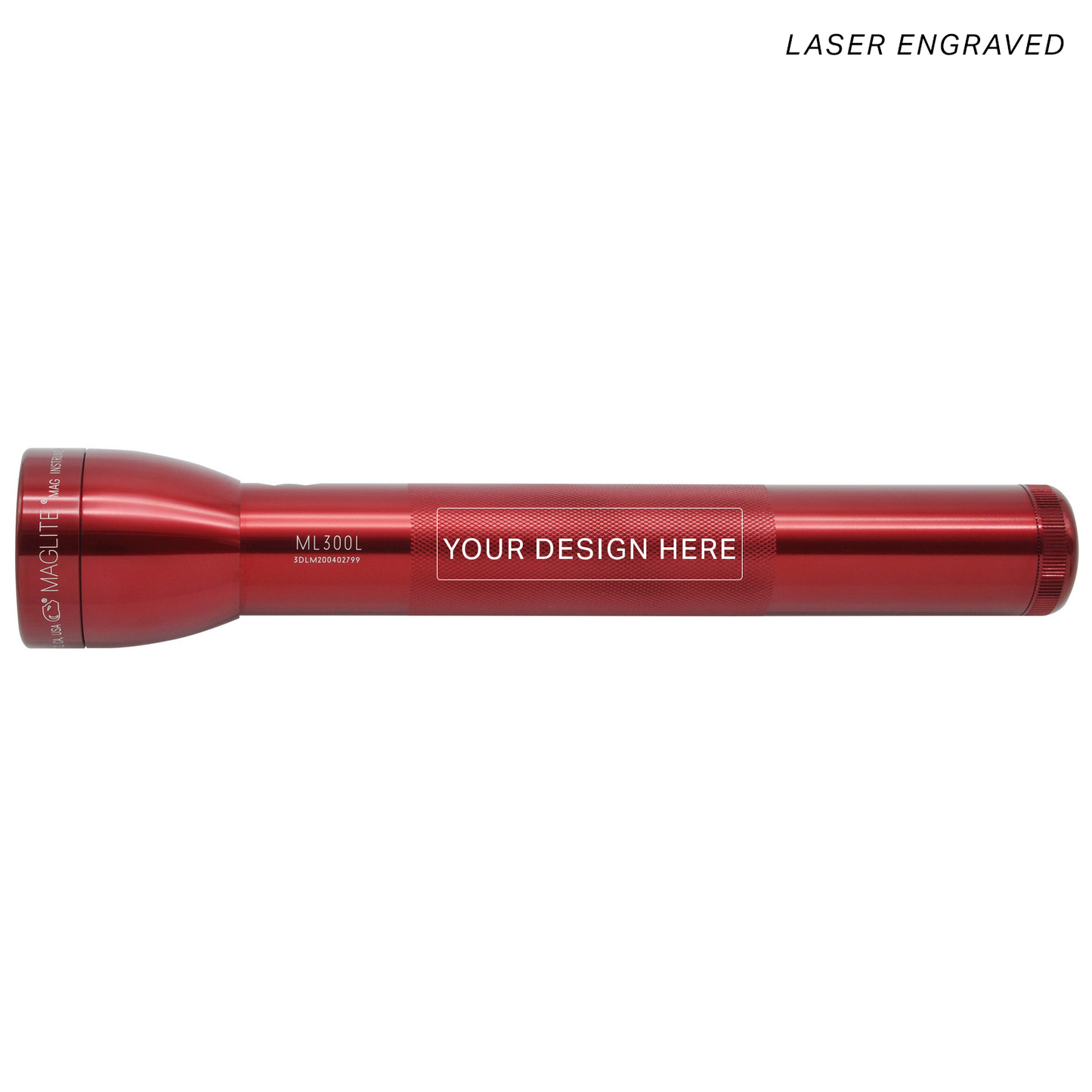 ML300L LED 3-Cell D Flashlight - Red - Custom Engraving