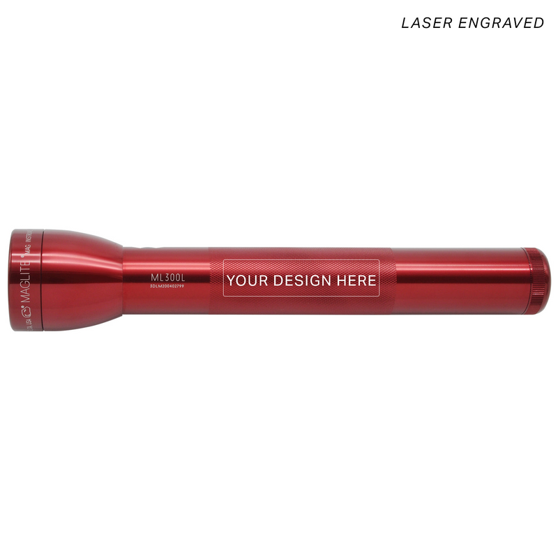 ML300L LED 3-Cell D Flashlight - Red - Custom Engraving