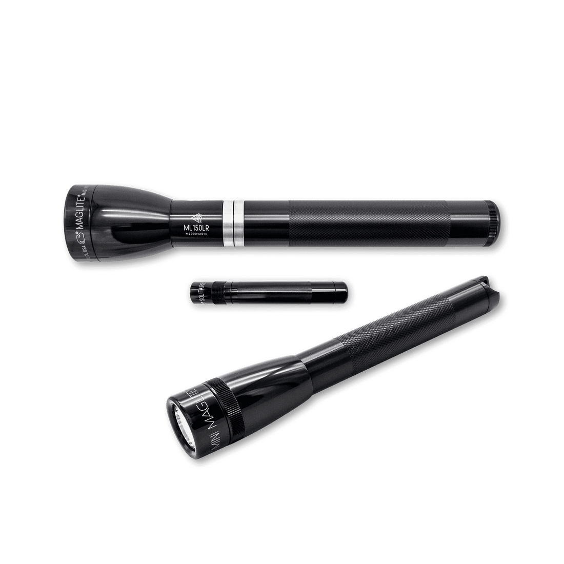 Maglite Professional Flashlight Bundle. Includes Maglite ML150LR Rechargeable Flashlight, Maglite LED Solitaire Flashlight and Mini Maglite LED Flashlight