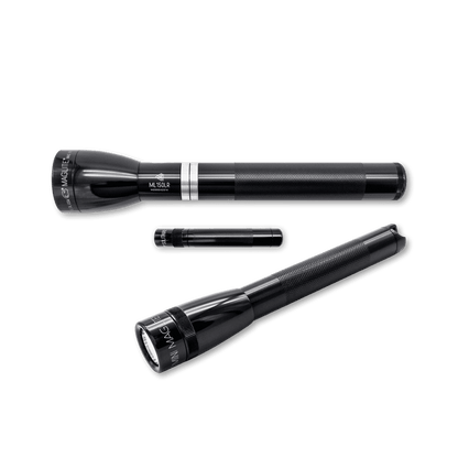 Maglite Professional Flashlight Bundle. Includes Maglite ML150LR Rechargeable Flashlight, Maglite LED Solitaire Flashlight and Mini Maglite LED Flashlight
