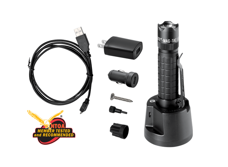 Maglite Mag-Tac Rechargeable tactical LED flashlight with crown bezel