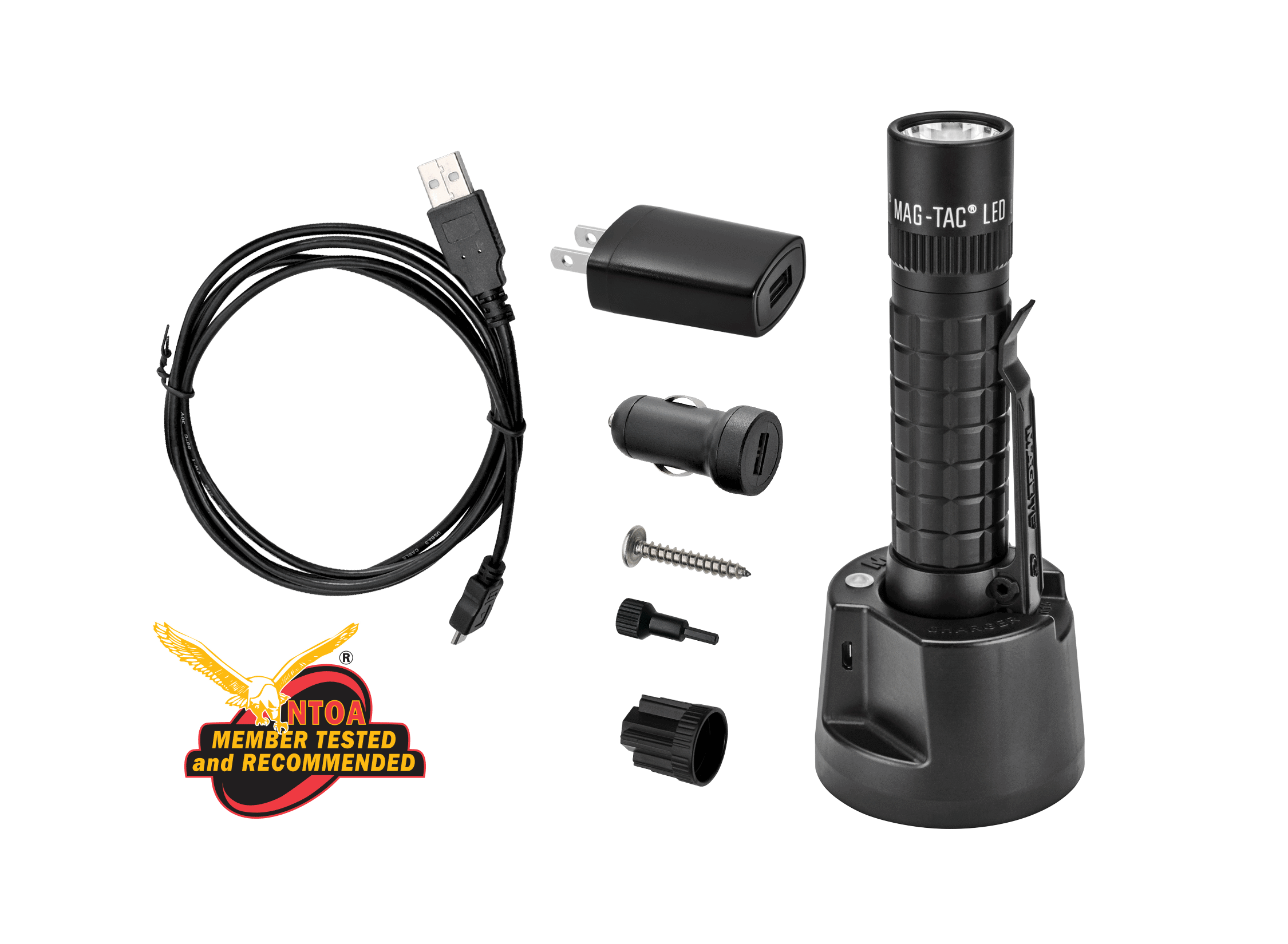 Mag-Tac® Rechargeable LED Plain Bezel Flashlight – 185-Meter Beam, Up to 18-Hour Runtime & 740 Lumens