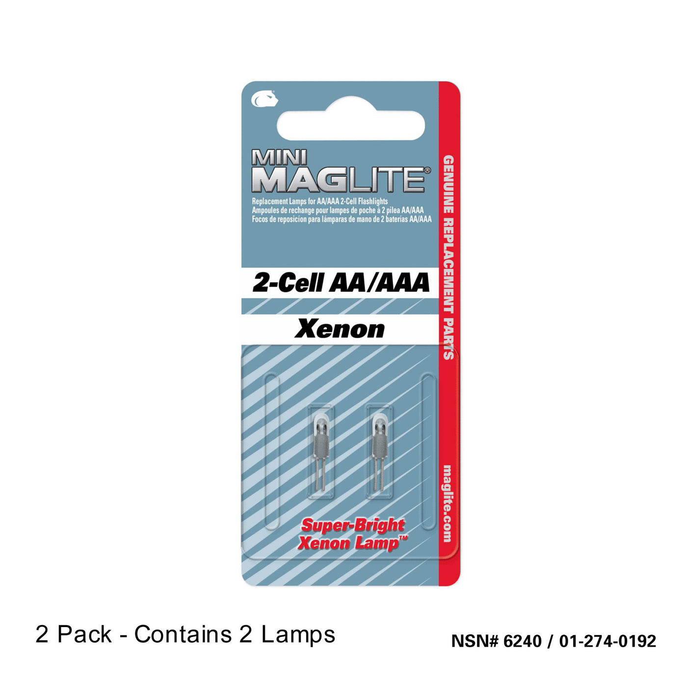Replacement Xenon Lamp-Bulb for Mini Maglite 2-Cell AA/AAA Flashlight