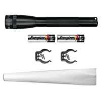 Mini Maglite LED AA flashlight Adventure Pack with two Energizer AA batteries and a white diffusion sleeve
