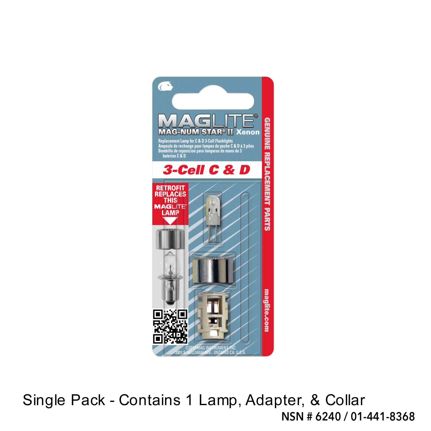 Replacement Lamp-Bulb for Maglite 3-Cell C & D Flashlight