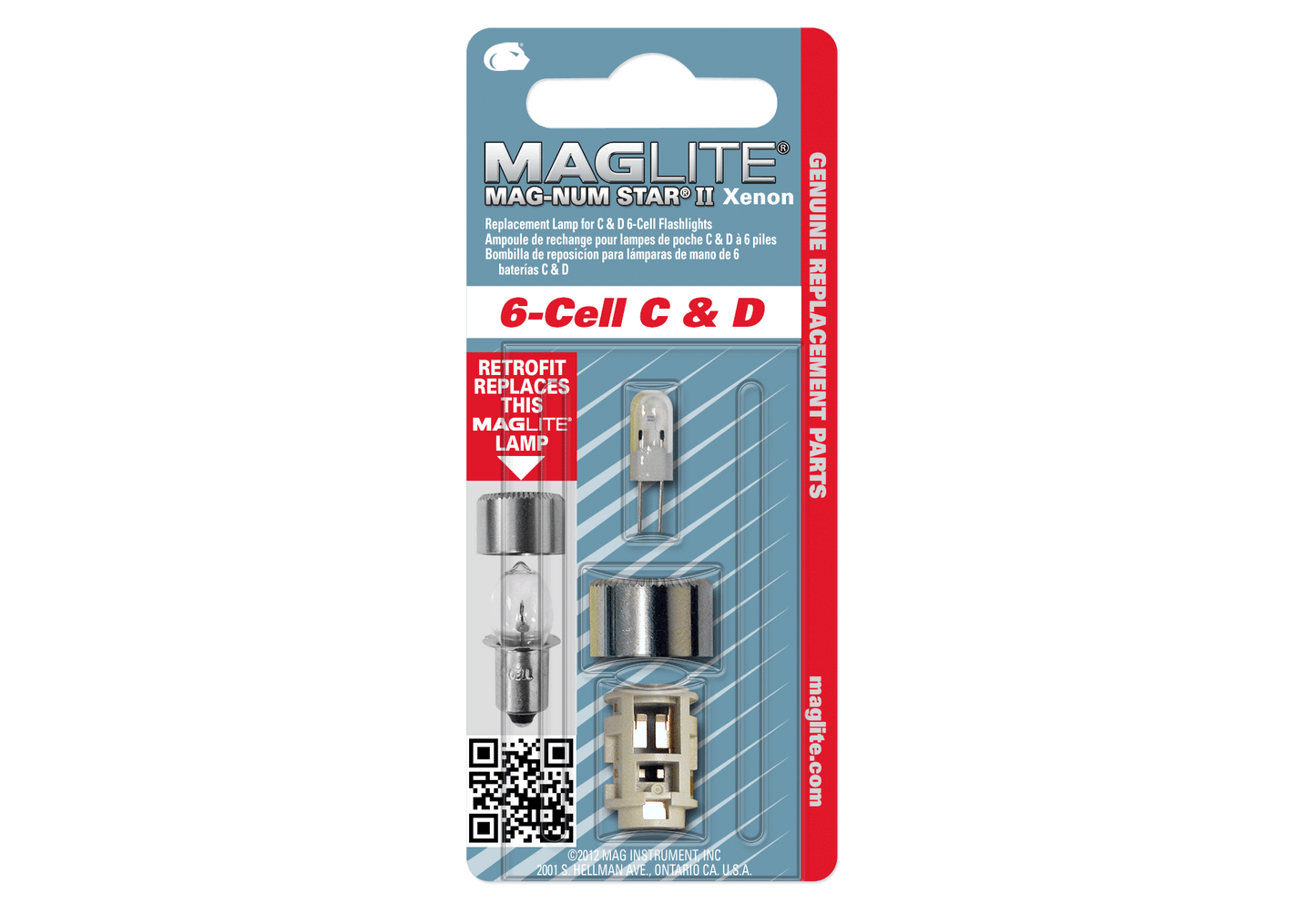 Replacement Lamp-Bulb for Maglite 6-Cell C & D Flashlight