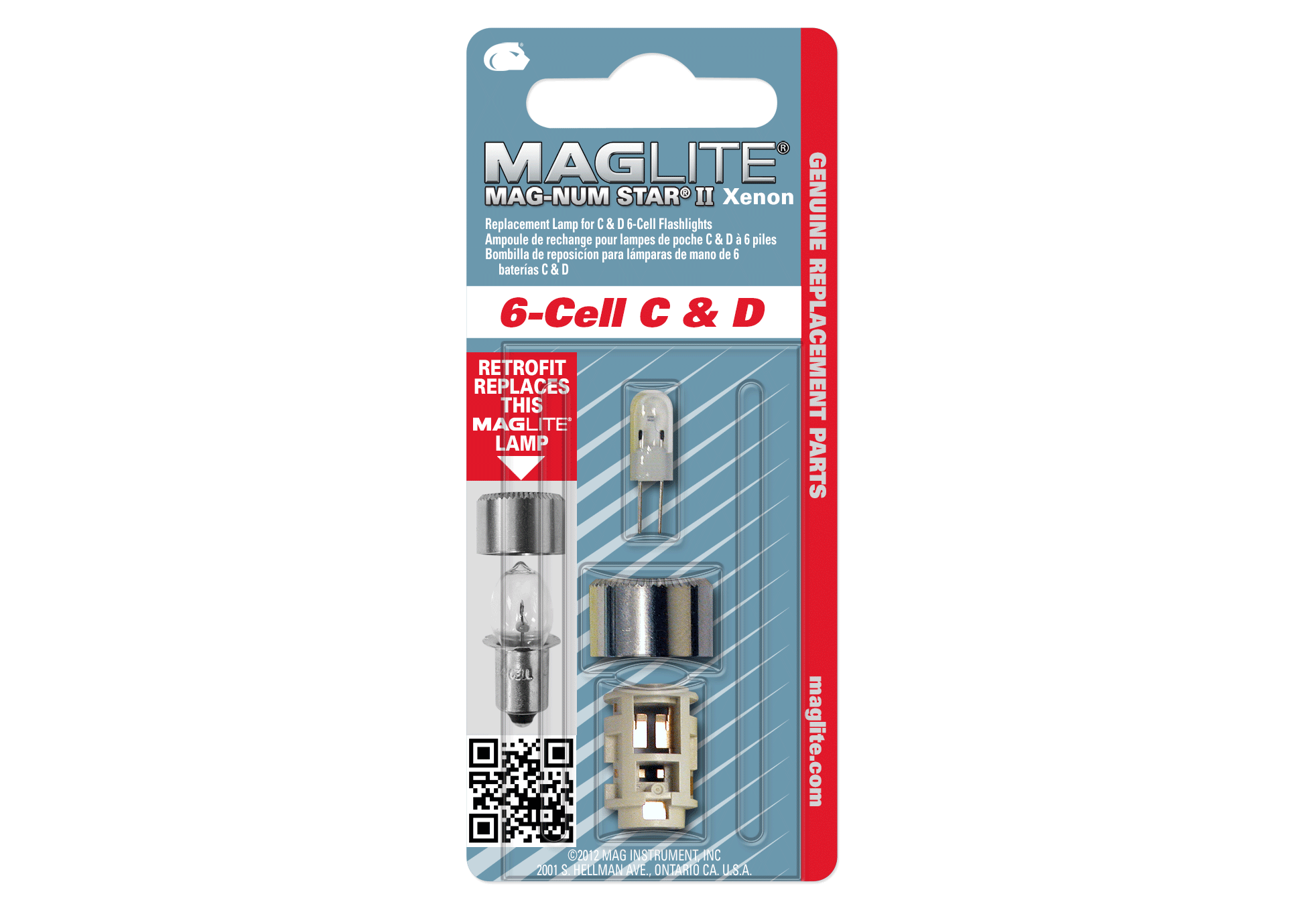 Replacement Lamp-Bulb for Maglite 6-Cell C & D Flashlight