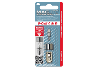 Maglite replacement lamp bulb packaging for 6-Cell C and D flashlights