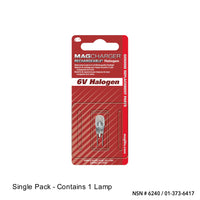 Mag Charger replacement lamp packaging for halogen flashlight with 6V Halogen label