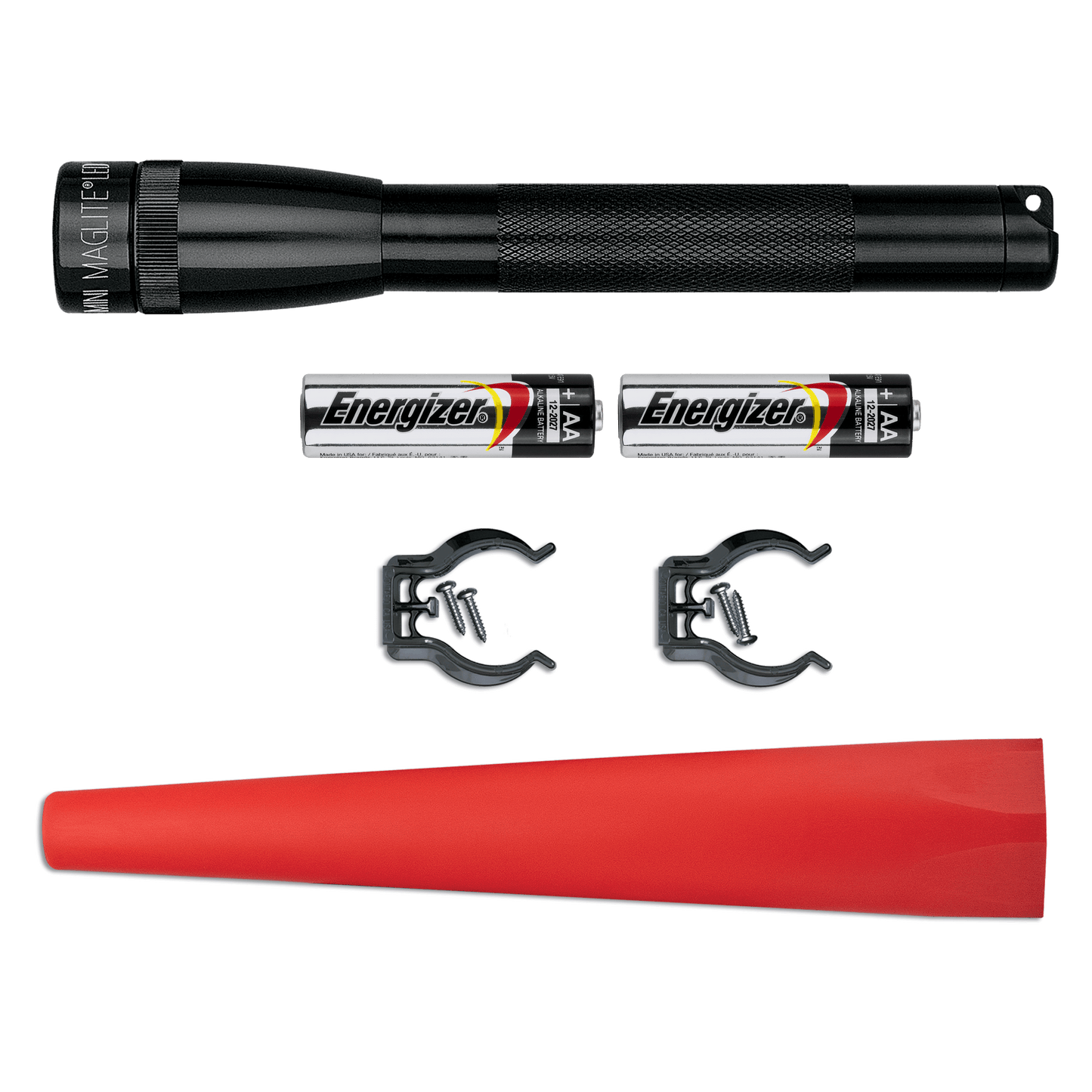 Mini Maglite LED AA Pocket Flashlight with safety traffic cone