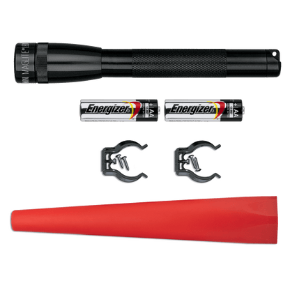 Mini Maglite LED AA Pocket Flashlight with safety traffic cone