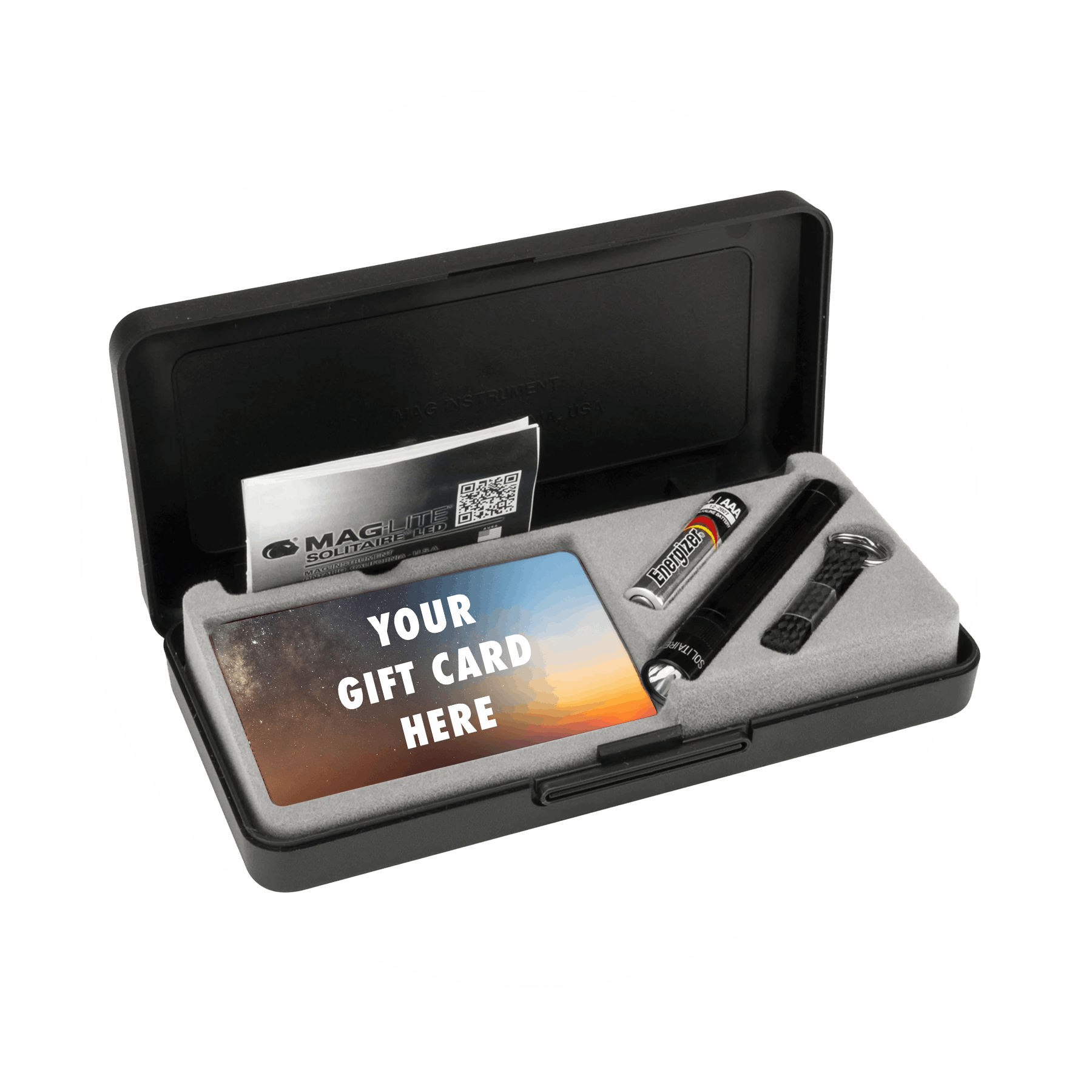 Maglite Solitaire Classic keychain flashlight with gift card box