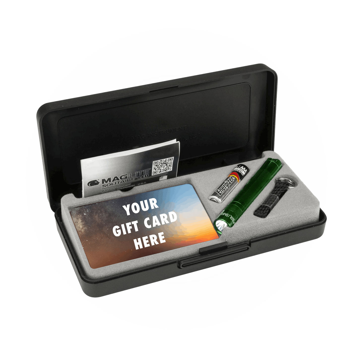 Maglite Solitaire Classic keychain flashlight with gift card box