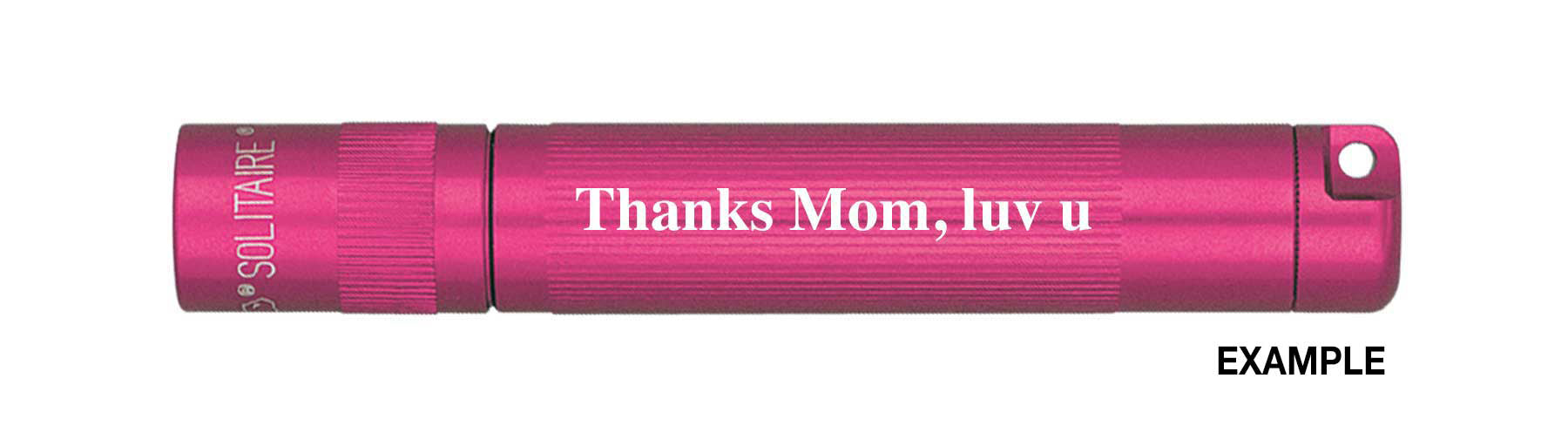 Maglite Solitaire LED Keychain Flashlight Pink Engraved