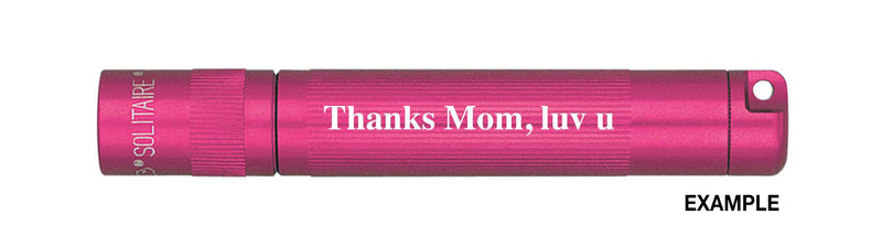 Solitaire LED Key Chain Flashlight - Pink - Custom Engraving
