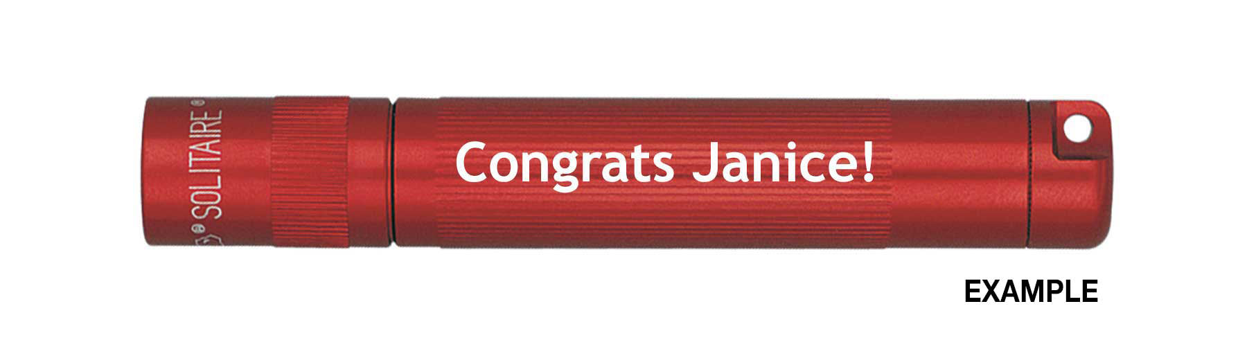 Maglite® Solitaire® LED Flashlight - Red - Custom Engraving – 46-Meter Beam, 1-Hour 45-Minute Runtime & 47 Lumens