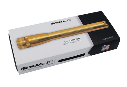 Maglite Mini Maglite Pro LED flashlight shown on white retail box