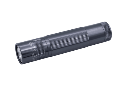 Maglite XL50 LED 3-Cell AAA flashlight close-up showing knurled grip and lens