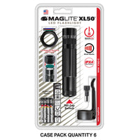 Maglite XL50 LED tactical flashlight blister pack with three AAA cells and accessories