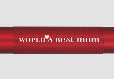 Mini Maglite with Laser Engraving World's Best Mom Red