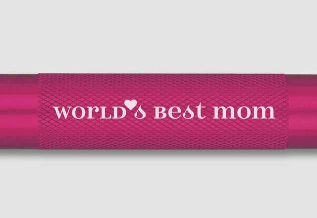 Mini Maglite with Laser Engraving World's Best Mom Red