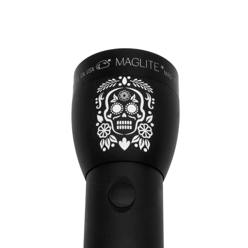 Maglite ML300LX 3-Cell LED Flashlight with Unique Dia De Los Muertos laser engraving