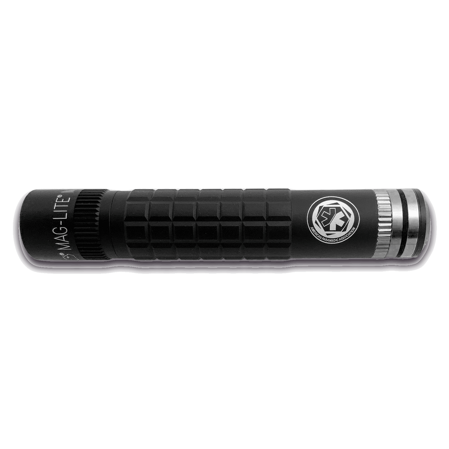 Maglite MAG-TAC RECHARGEABLE FLASHLIGHT SYSTEM, PLAIN HEAD with AMERICAN PARAMEDIC ASSOCIATION LOGO, RED AND WHITE TRAFFIC SAFETY WANDS