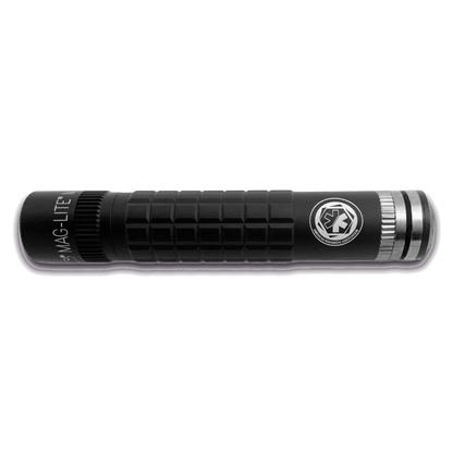 Maglite MAG-TAC RECHARGEABLE FLASHLIGHT SYSTEM, PLAIN HEAD with AMERICAN PARAMEDIC ASSOCIATION LOGO, RED AND WHITE TRAFFIC SAFETY WANDS