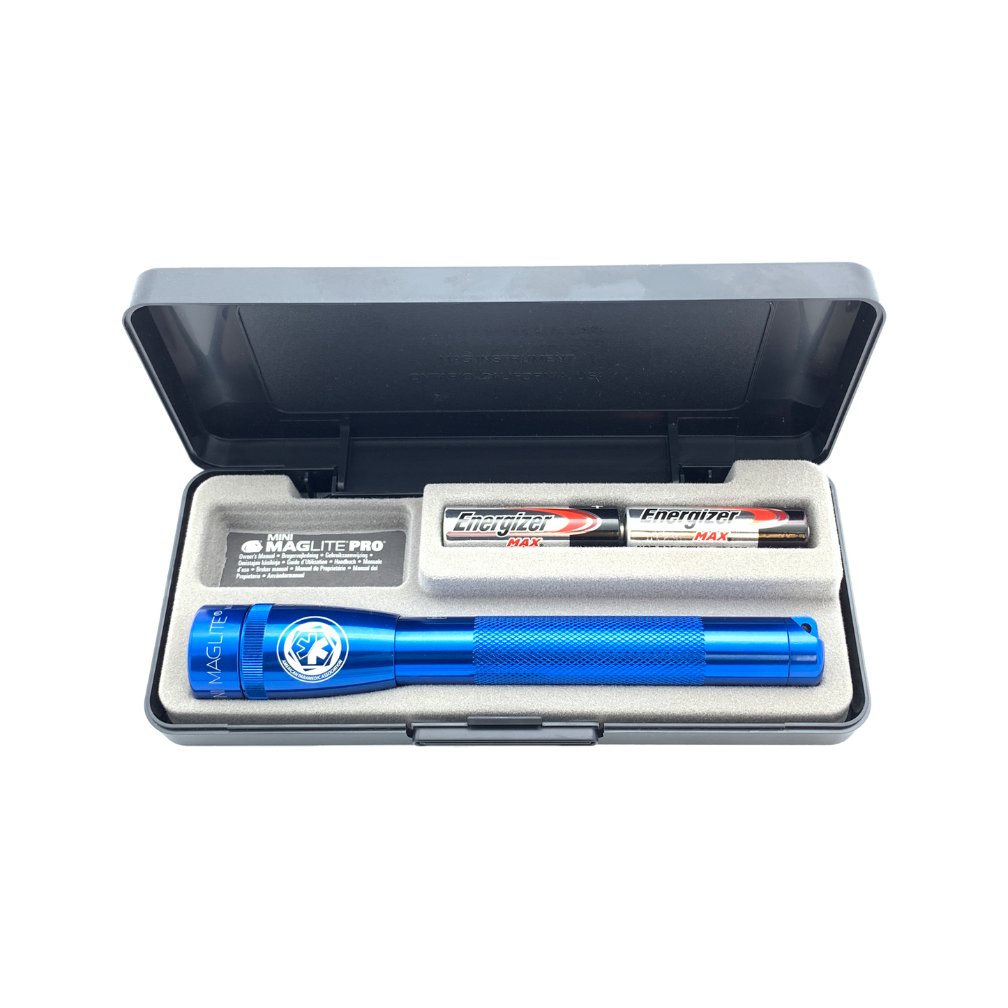 MINIMAG AA 2 CELL PRO LED FLASHLIGHT, BLUE, with APA LOGO 