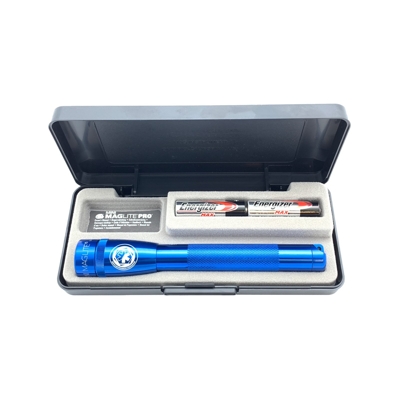 MINIMAG AA 2 CELL PRO LED FLASHLIGHT, BLUE, with APA LOGO 