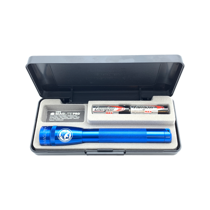 MINIMAG AA 2 CELL PRO LED FLASHLIGHT, BLUE, with APA LOGO 