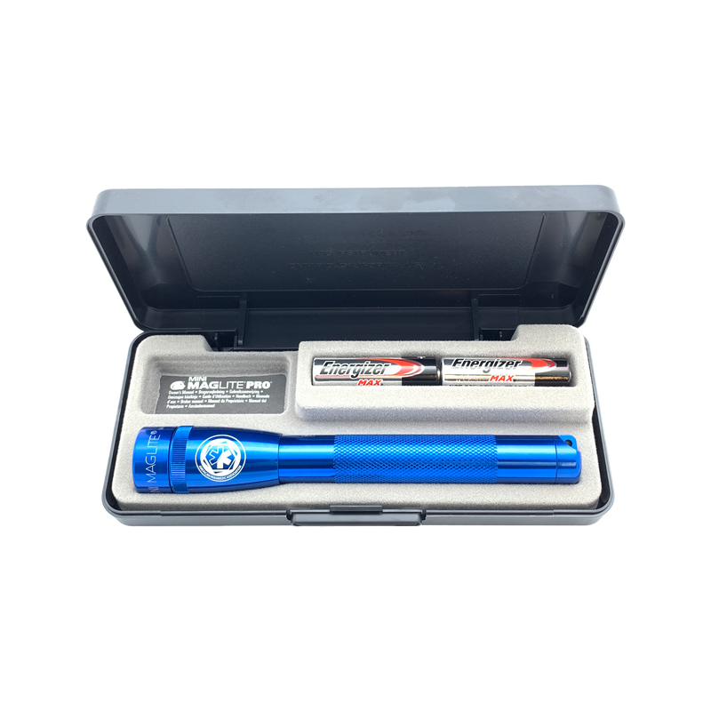 MINIMAG AA 2 CELL PRO LED FLASHLIGHT, BLUE, with APA LOGO 