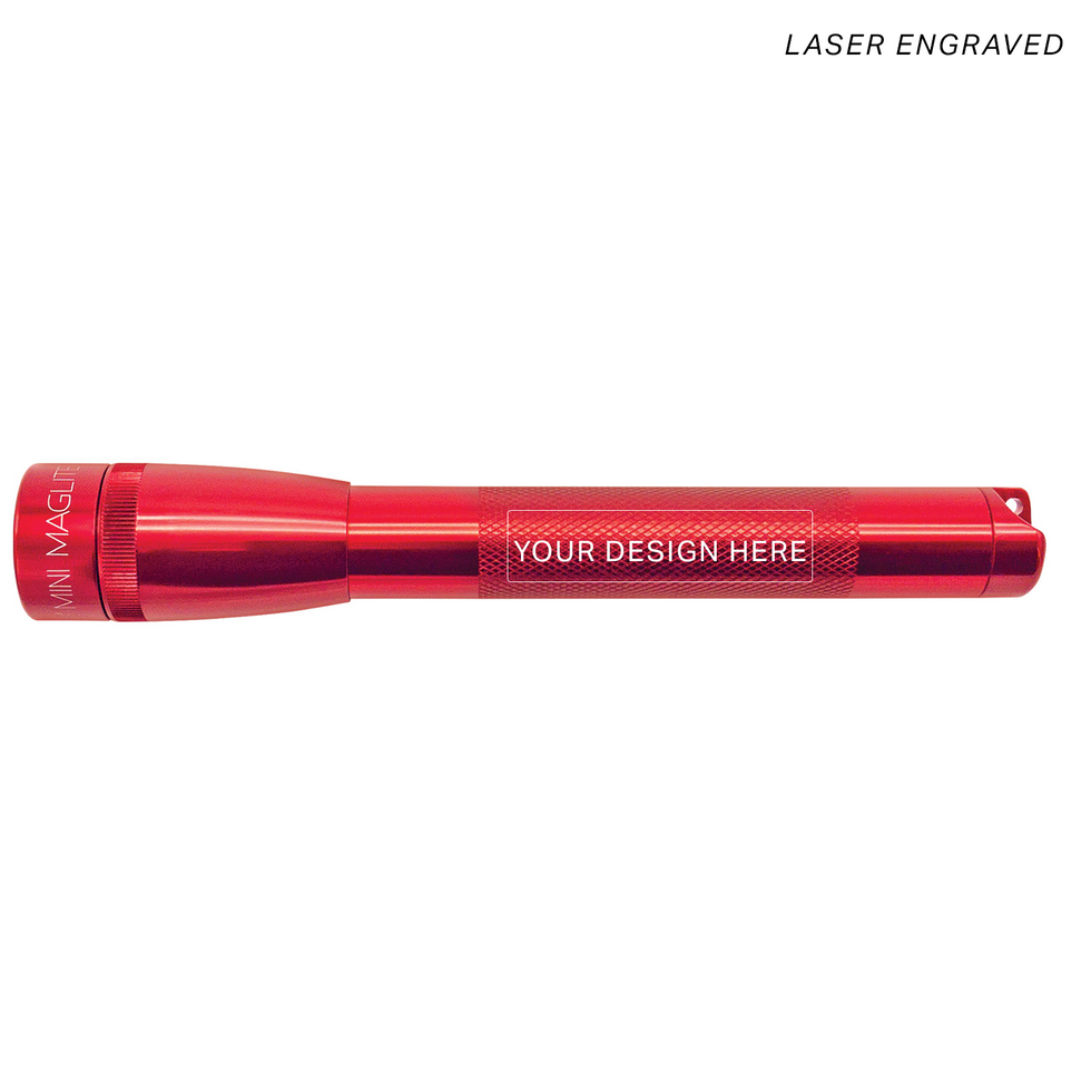 Maglite Mini Pro LED Flashlight Red Engraving