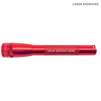 Mini Maglite Pro LED Flashlight - Red - Custom Engraving