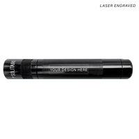 Solitaire LED key chain flashlight in black with YOUR DESIGN HERE engraving area