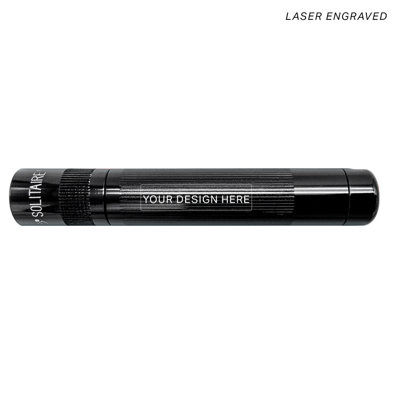 Solitaire LED Keychain Flashlight Black Engraving – Maglite